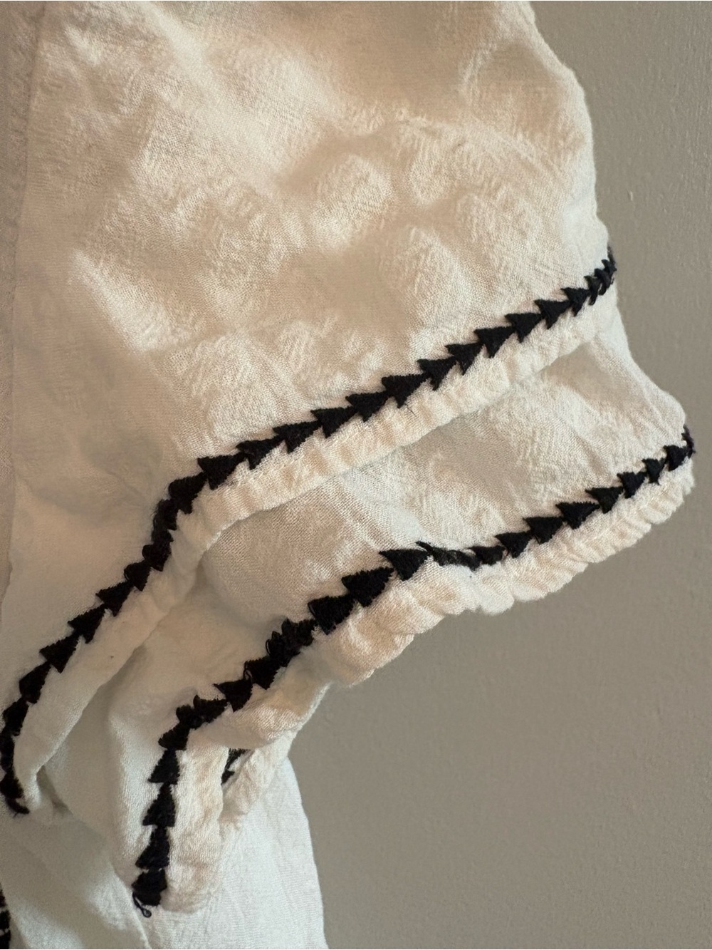LOFT White Peplum Blouse with Black Trim - Picture 3 of 5